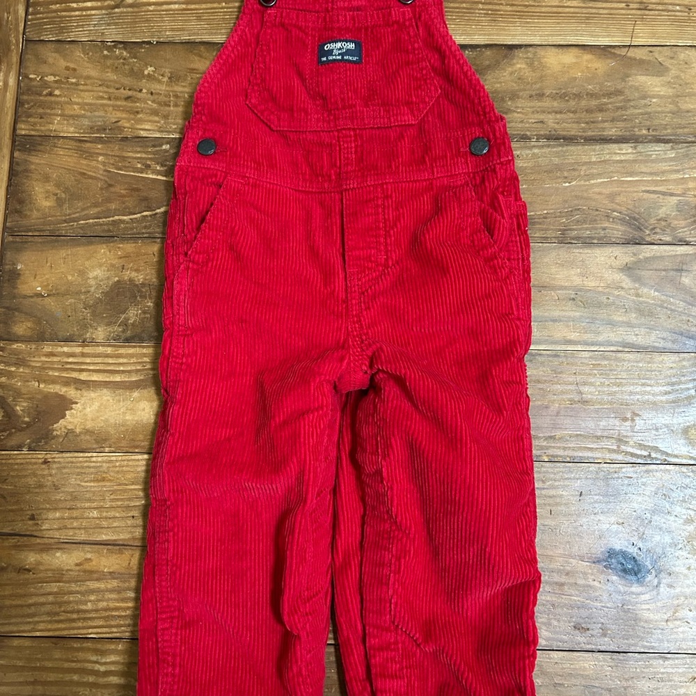 OshKosh B'gosh Kids Red Corduroy Overalls
